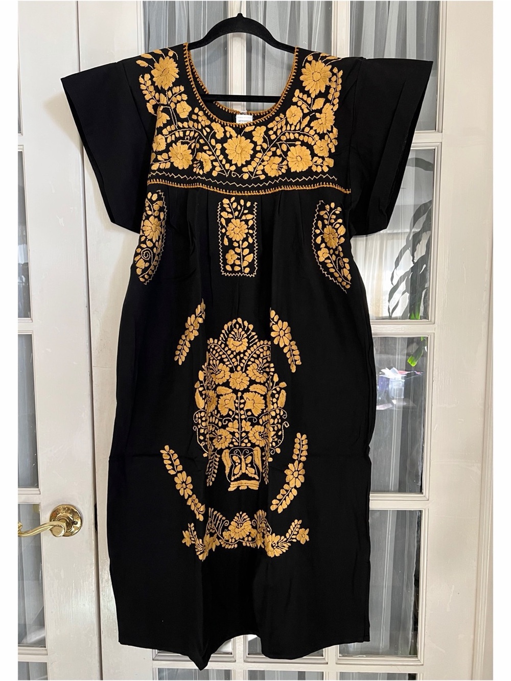 Mexican Embroidered Mumu Style Dress
